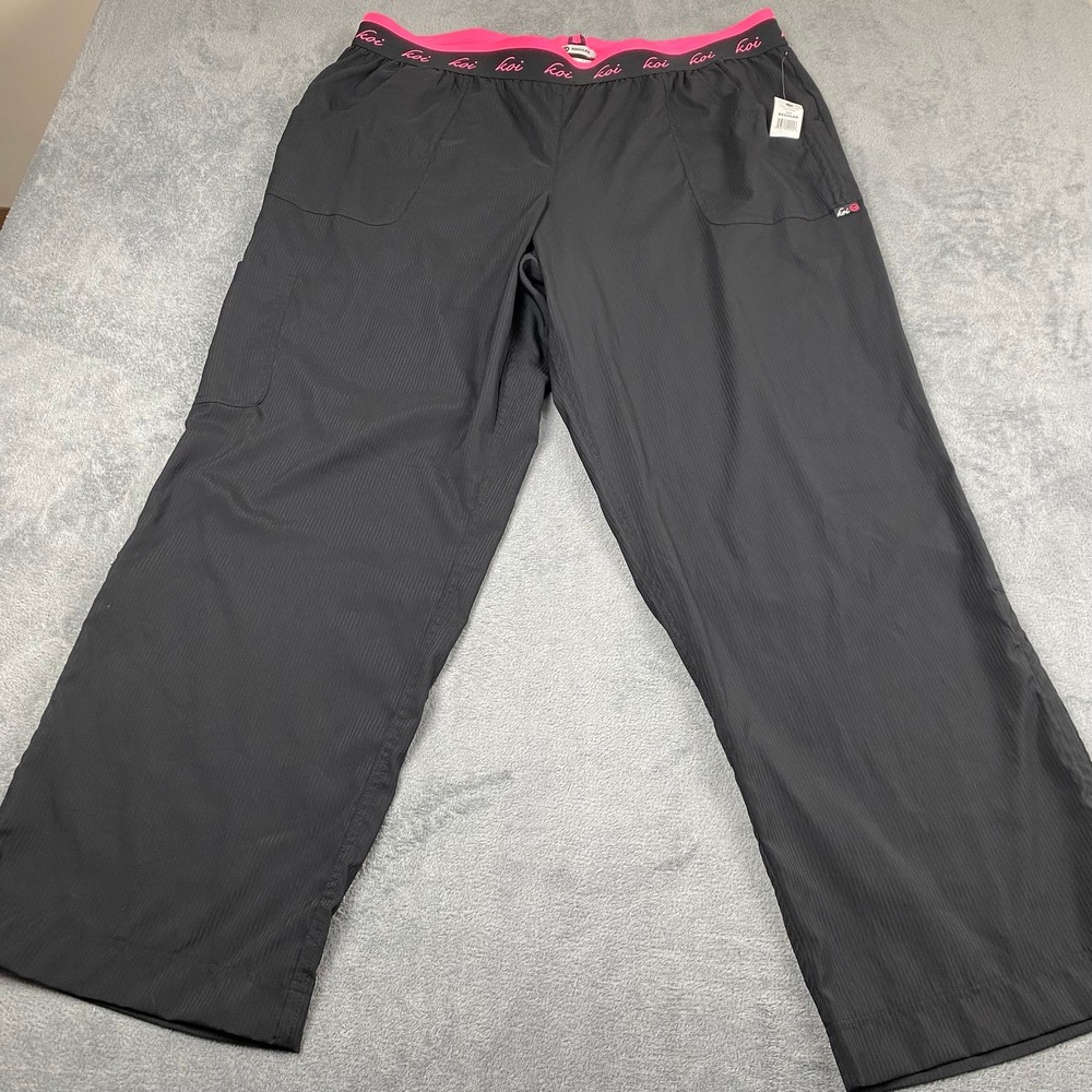 Koi Lite Women 3X Spirit Scrub Pants Black Mechanical Stretch 720-R-002 NWT
